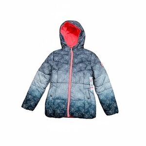 Limited Too Butterfly Gradient Blue and Pink Puffer Jacket